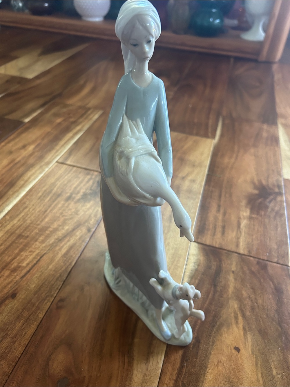 NAO by Lladro Girl with goose and puppy figurine porcelain (retired)